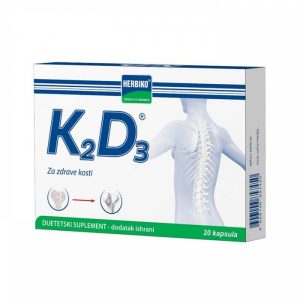 HERBIKO K2D3 (20 kapsula) je dodatak ishrani koji utiče na mineralizaciju i očuvanje kostiju.