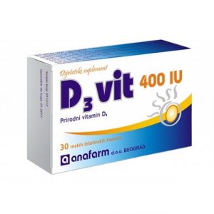 D3 vitamin, 400 I.J, 30 kapsula