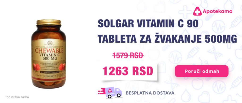 Solgar vitamin C, 90 tableta za žvakanje, 500mg