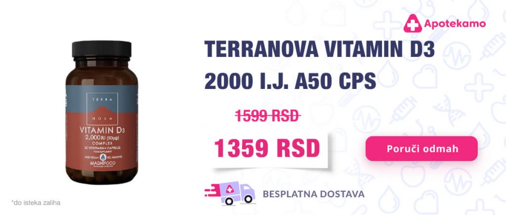 Terranova vitamin D3, 50 kapsula