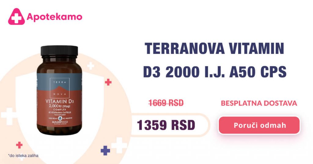 Terranova vitamin D3, 50 kapsula