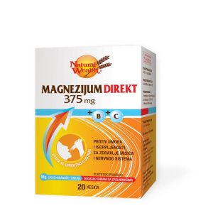 Natural Wealth magnezijum direkt 375 mg + B + C, 20 kesica