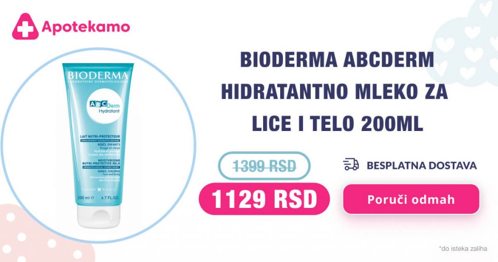 Bioderma hidratantno mleko za lice i telo, ABCDerm, 200ml