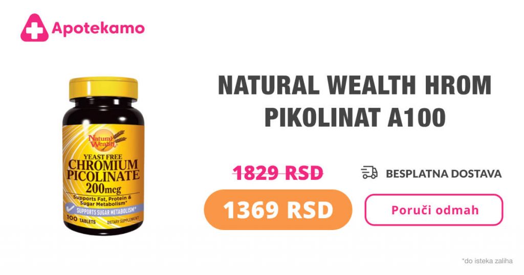 Natural Wealth hrom pikolinat, 100 tableta