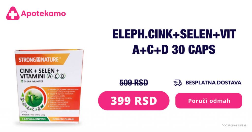 Elephant cink, selen i vitamini A, C, D, 30 kapsula