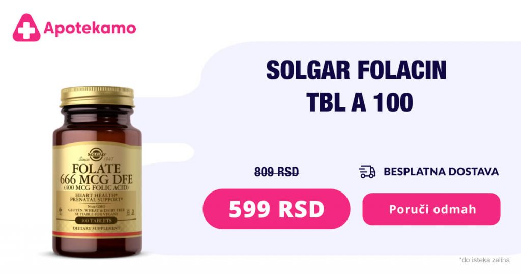 Solgar Folacin, 100 tableta