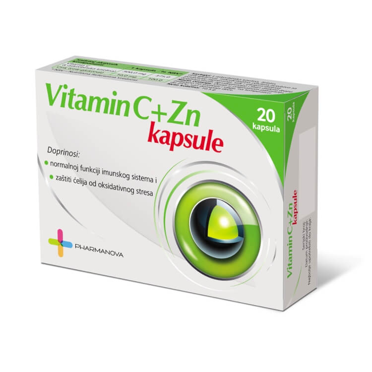 Vitamin C + cink, 20 kapsula